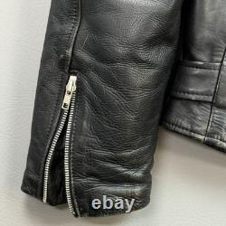 Vintage Superior Jacket Mens Large Black Leather Motorcycle Biker Double Rider