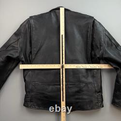 Vintage Superior Jacket Mens Large Black Leather Motorcycle Biker Double Rider