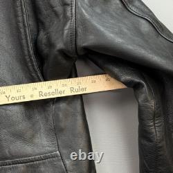 Vintage Superior Jacket Mens Large Black Leather Motorcycle Biker Double Rider