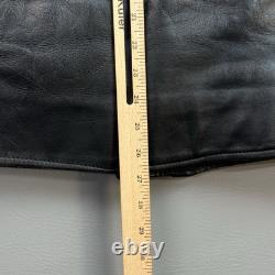 Vintage Superior Jacket Mens Large Black Leather Motorcycle Biker Double Rider