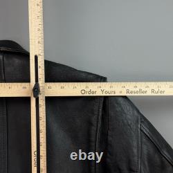 Vintage Superior Jacket Mens Large Black Leather Motorcycle Biker Double Rider