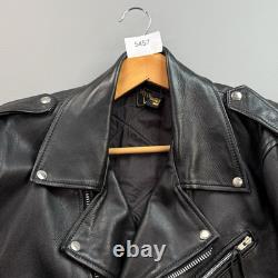 Vintage Superior Jacket Mens Large Black Leather Motorcycle Biker Double Rider