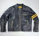 Vintage Superior Leather Cafe Racer Jacket Men's Size XL Black Motorcycle Biker