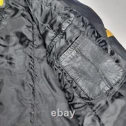 Vintage Superior Leather Cafe Racer Jacket Men's Size XL Black Motorcycle Biker