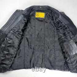 Vintage Superior Leather Cafe Racer Jacket Men's Size XL Black Motorcycle Biker