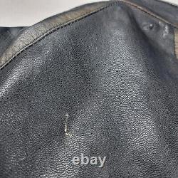 Vintage Superior Leather Cafe Racer Jacket Men's Size XL Black Motorcycle Biker