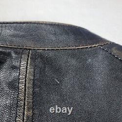 Vintage Superior Leather Cafe Racer Jacket Men's Size XL Black Motorcycle Biker