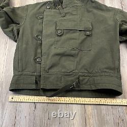 Vintage Swedish 60s Military Jacket Mens Extra Large Tanker Utility Tactical CBV