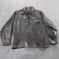 Vintage Taubers Leather Shirt Mens Medium Horse California Moto Bluf Jacket 50s