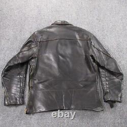 Vintage Taubers Leather Shirt Mens Medium Horse California Moto Bluf Jacket 50s