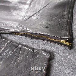Vintage Taubers Leather Shirt Mens Medium Horse California Moto Bluf Jacket 50s