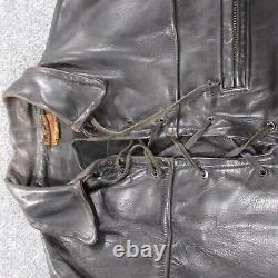 Vintage Taubers Leather Shirt Mens Medium Horse California Moto Bluf Jacket 50s