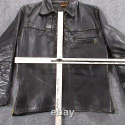 Vintage Taubers Leather Shirt Mens Medium Horse California Moto Bluf Jacket 50s