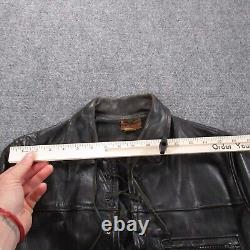 Vintage Taubers Leather Shirt Mens Medium Horse California Moto Bluf Jacket 50s