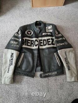 Vintage Top Gear Mercedes Leather Motorcycle Racing Jacket Size S