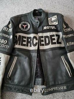 Vintage Top Gear Mercedes Leather Motorcycle Racing Jacket Size S