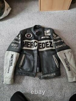 Vintage Top Gear Mercedes Leather Motorcycle Racing Jacket Size S