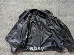 Vintage USA made 1970s 80s motorcycle jacket XL black leather 46 biker harley