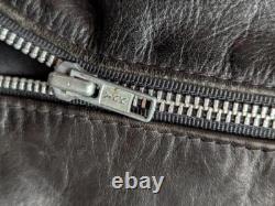 Vintage USA made 1970s 80s motorcycle jacket XL black leather 46 biker harley