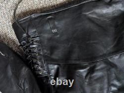 Vintage USA made 1970s 80s motorcycle jacket XL black leather 46 biker harley