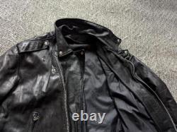 Vintage USA made 1970s 80s motorcycle jacket XL black leather 46 biker harley