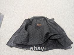 Vintage USA made 1990s motorcycle jacket 48 black leather CAFE RACER vented XL