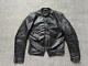 Vintage USA made BROOKS motorcycle jacket 40-42 black leather CAFE RACER patina