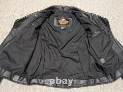 Vintage USA made HARLEY DAVIDSON leather jacket leather L black 44 motorcycle