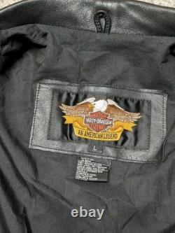 Vintage USA made HARLEY DAVIDSON leather jacket leather L black 44 motorcycle