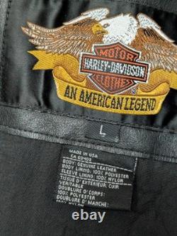 Vintage USA made HARLEY DAVIDSON leather jacket leather L black 44 motorcycle