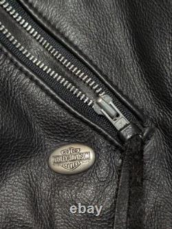 Vintage USA made HARLEY DAVIDSON leather jacket leather L black 44 motorcycle