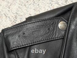 Vintage USA made HARLEY DAVIDSON leather jacket leather L black 44 motorcycle