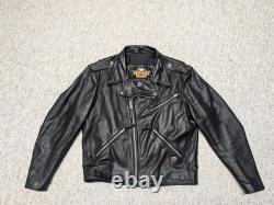 Vintage USA made HARLEY DAVIDSON leather jacket leather L black 44 motorcycle