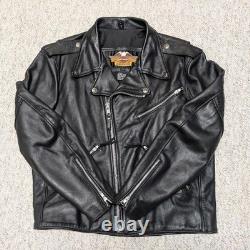 Vintage USA made HARLEY DAVIDSON leather jacket leather L black 44 motorcycle