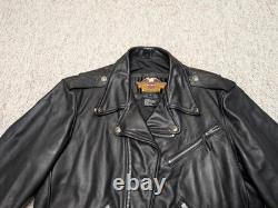 Vintage USA made HARLEY DAVIDSON leather jacket leather L black 44 motorcycle