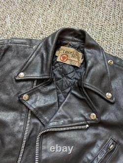 Vintage USA made SEARS motorcycle jacket 42 black leather BIKER patina
