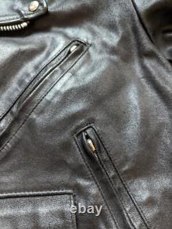 Vintage USA made SEARS motorcycle jacket 42 black leather BIKER patina