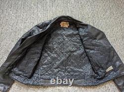 Vintage USA made SEARS motorcycle jacket 42 black leather BIKER patina