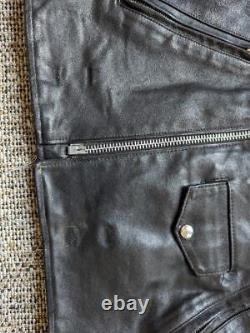 Vintage USA made SEARS motorcycle jacket 42 black leather BIKER patina
