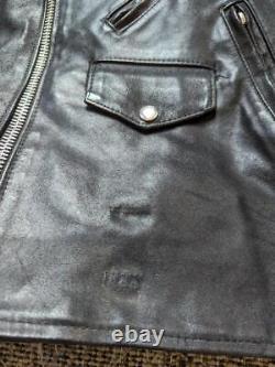 Vintage USA made SEARS motorcycle jacket 42 black leather BIKER patina
