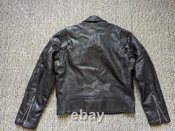 Vintage USA made SEARS motorcycle jacket 42 black leather BIKER patina