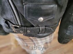 Vintage Unbranded Motorcycle Jacket Adult Size 42 Black Heavy Leather Mens