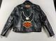 Vintage Unik Jacket Mens 46 Black Leather Harley HOG Sturgis Biker Motorcycle