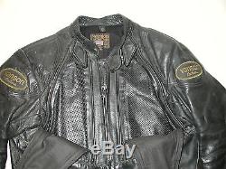 Vintage VANSON Men's Black Leather Motorcycle Biker Jacket, Sz 46