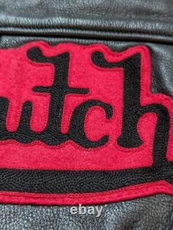 Vintage VON DUTCH kustom made M mototcycle 40-42 black leather jacket