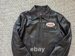 Vintage VON DUTCH kustom made M mototcycle 40-42 black leather jacket