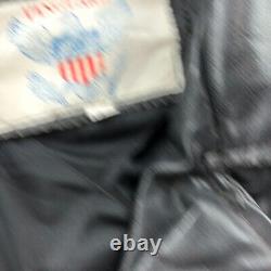 Vintage Vanguard Jacket Adult 42 Black Leather Motorcycle Motto Belted
