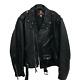 Vintage Vanguard Leather Biker Jacket Men's Size 52 Motorcycle Black