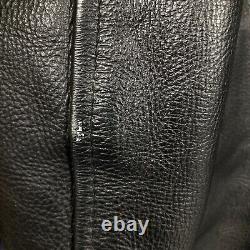 Vintage Vanguard Leather Biker Jacket Men's Size 52 Motorcycle Black