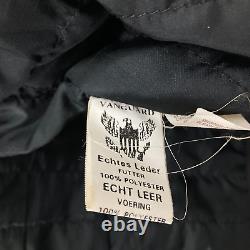 Vintage Vanguard Leather Biker Jacket Men's Size 52 Motorcycle Black